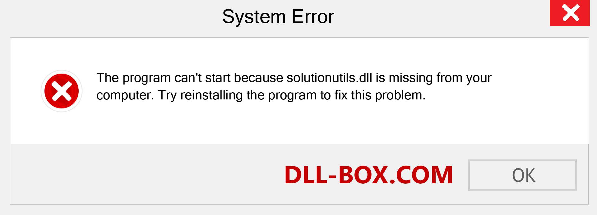  solutionutils.dll file is missing?. Download for Windows 7, 8, 10 - Fix  solutionutils dll Missing Error on Windows, photos, images